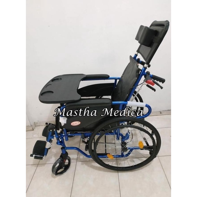 Kursi Roda Alumunium Multifungsi 5 In1 Tempat Tidur Bab Makan Selonjor