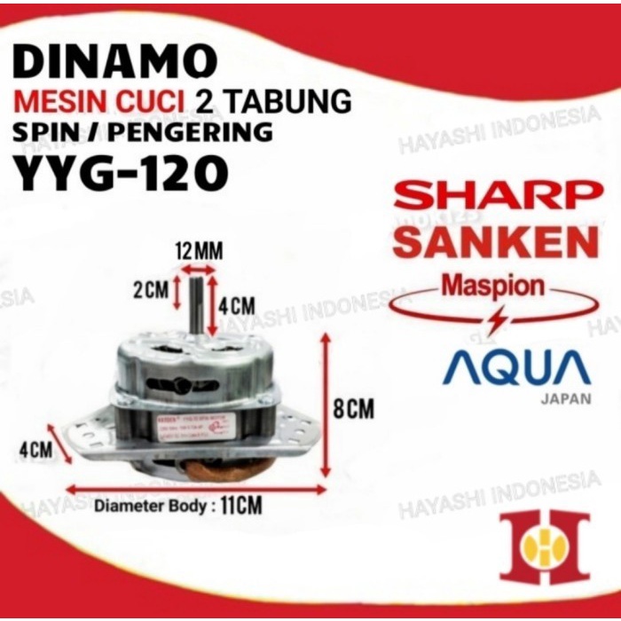 Dinamo Mesin Cuci Wash Spin Pencuci Pengering SHARP POLY TRON UNIVERSAL