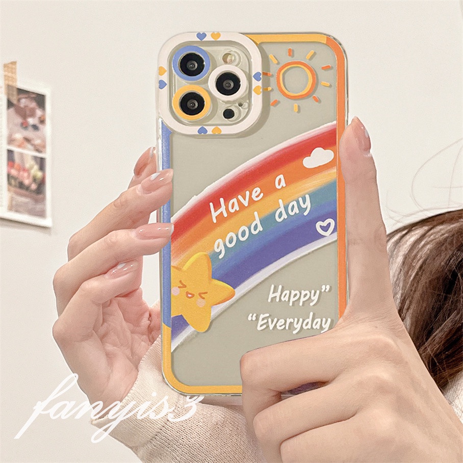 Samsung A14 A34 A54 M14 A04 A04s M23 A03 A13 A23 A33 A53 A73 A03s A02 A12 A22 A52 A72 A32 A51 A71 A50 A50s A30s A30 A20 A21s A31 A11 M53 M33 Soft Case TPU Motif Pelangi Untuk