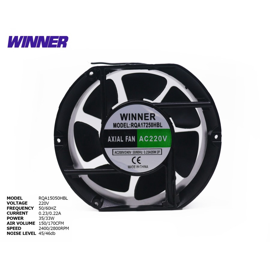 Axial Fan Kipas Cooling Panel Oval 17 cm Winner