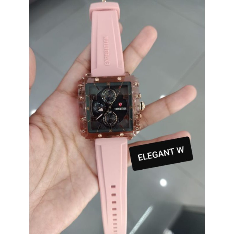 JAM TANGAN EXPEDITION WANITA ORIGINAL E6808 BF BABY PINK