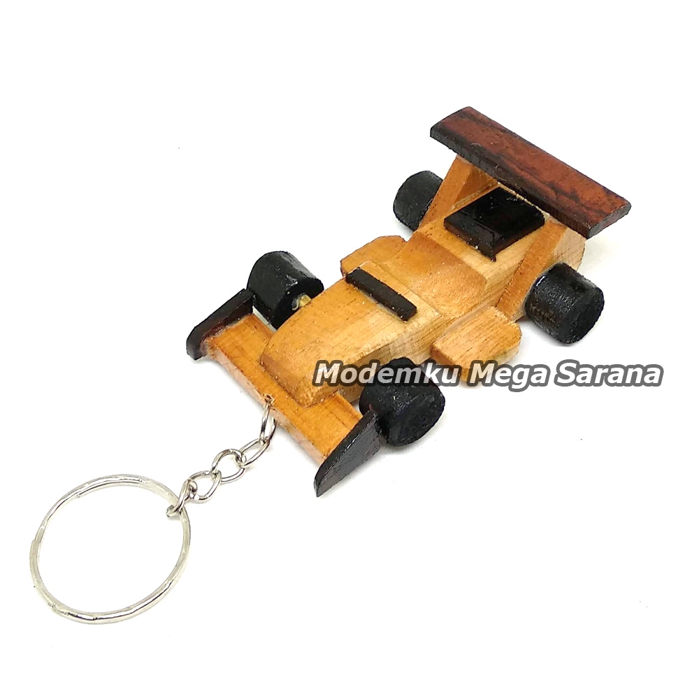 Gantungan Kunci Kayu Unik Jogja - Banyak Pilihan-Mobil Balap F1