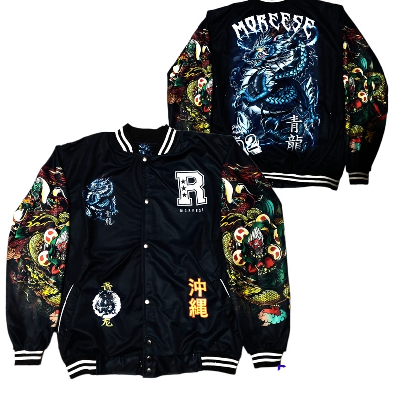 JACKET VARSITY BASEBAAL MOTIP TERBARU PRIA WANITA SAIZE L XL-Morese R naga