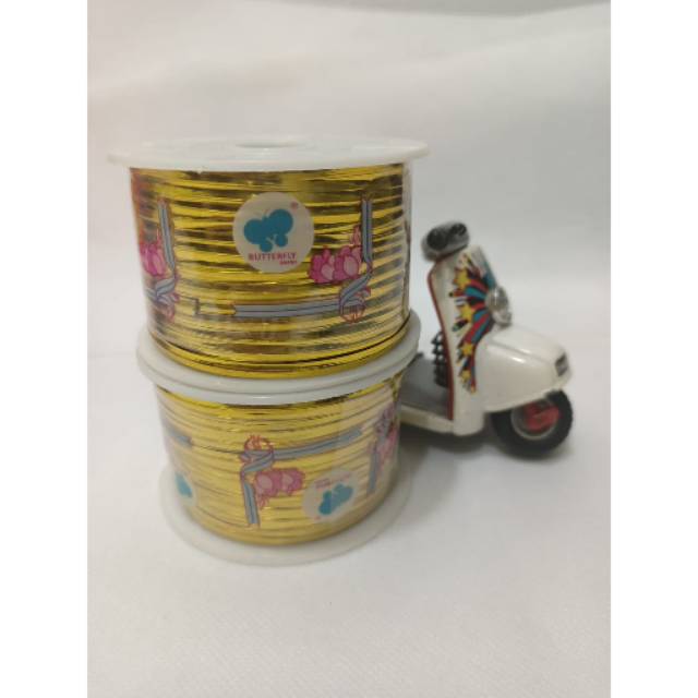 

Kawat pengikat sovenir warna kuning / gold / twish the per roll