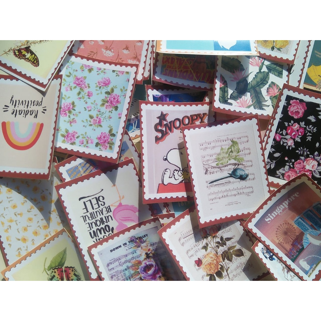 

Stiker Perangko/Stamp Stiker Aestetik For Journing Cute/Deco Sticker