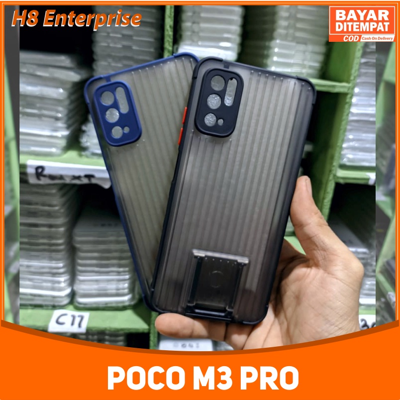 case koper 2 in 1 dudukan braket for Xiaomi Poco M3 Pro Dengan Pelindung kamera