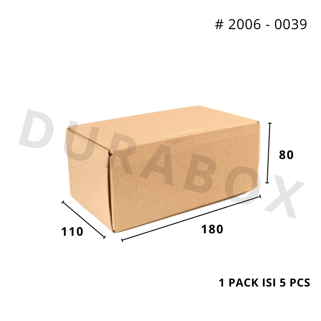 

18 x 11 x 8 cm MAILER | KARDUS / KARTON BOX CORRUGATED - KEMASAN / PACKAGING / PACKING MAKANAN | #2006-0039
