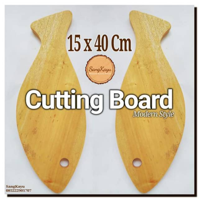 Wooden Cutting Board 15x40 Cm Talenan kayu unik Chopping Board rustic