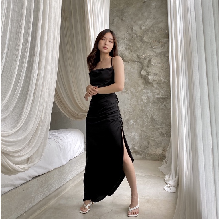 [ Bali Ed ] Alila Satin Dress / Dress Satin Wanita