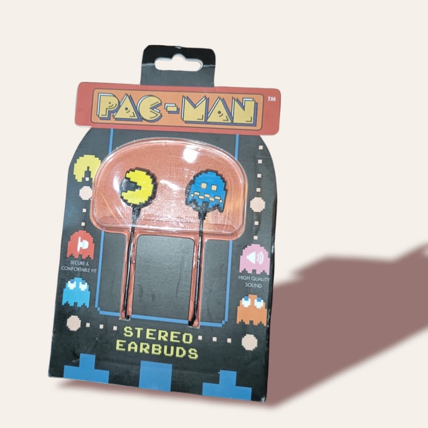 HEADSET / EARPHONE / HANSFREE STEREO EARBUDS CORAK KARTUN GAME PAC-MAN RUBBIKS DAN NANAS