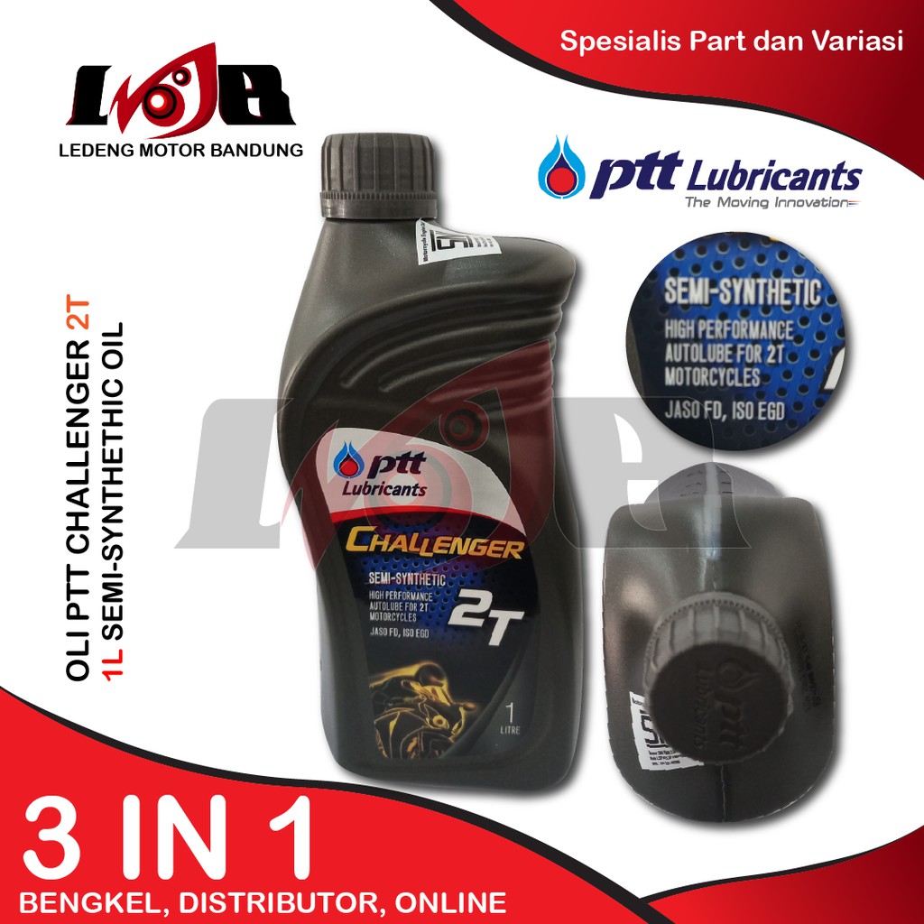 Oli PTT Challenger 2 Tak JASO FD API TC ISO EGD Lubricants Samping Oil 1L