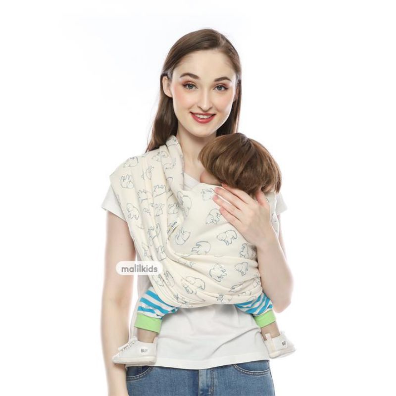 Preloved gendongan kaos Malilkids Geos Premium Grade B (New) Cream Polar Bear