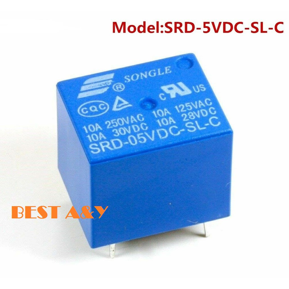 SRD-05VDC-SL-C Relay 5V DC 5 Pin PCB 10A Original Songle