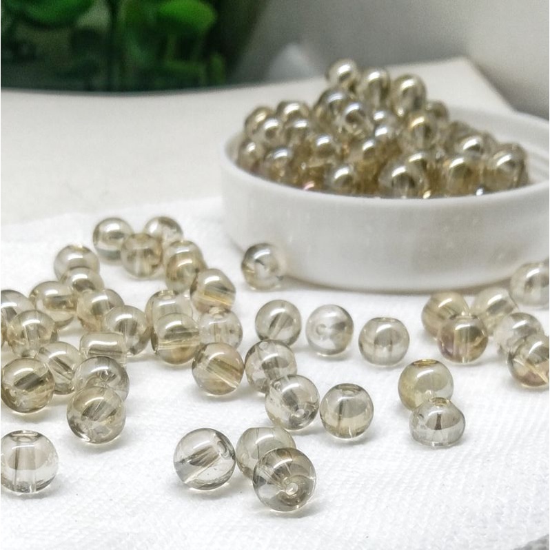 20pcs glass beads super shiny/ mutiara glass pelangi/ab 6mm