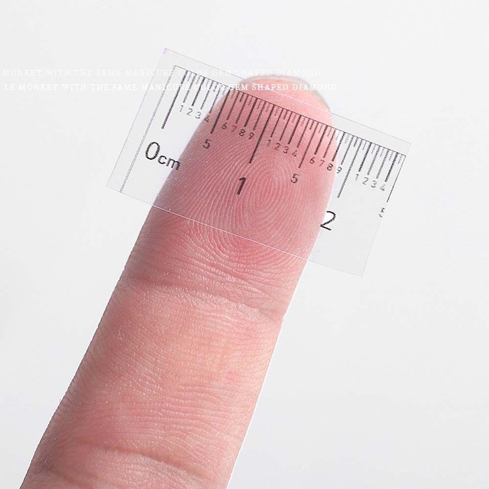 Mxbeauty Penggaris Nail Art Tahan Air Lembut Tekan Pada Kuku Memakai Pengukuran Kuku Manicure Alat Ukur Kuku Rhinestones Measuring Ruler