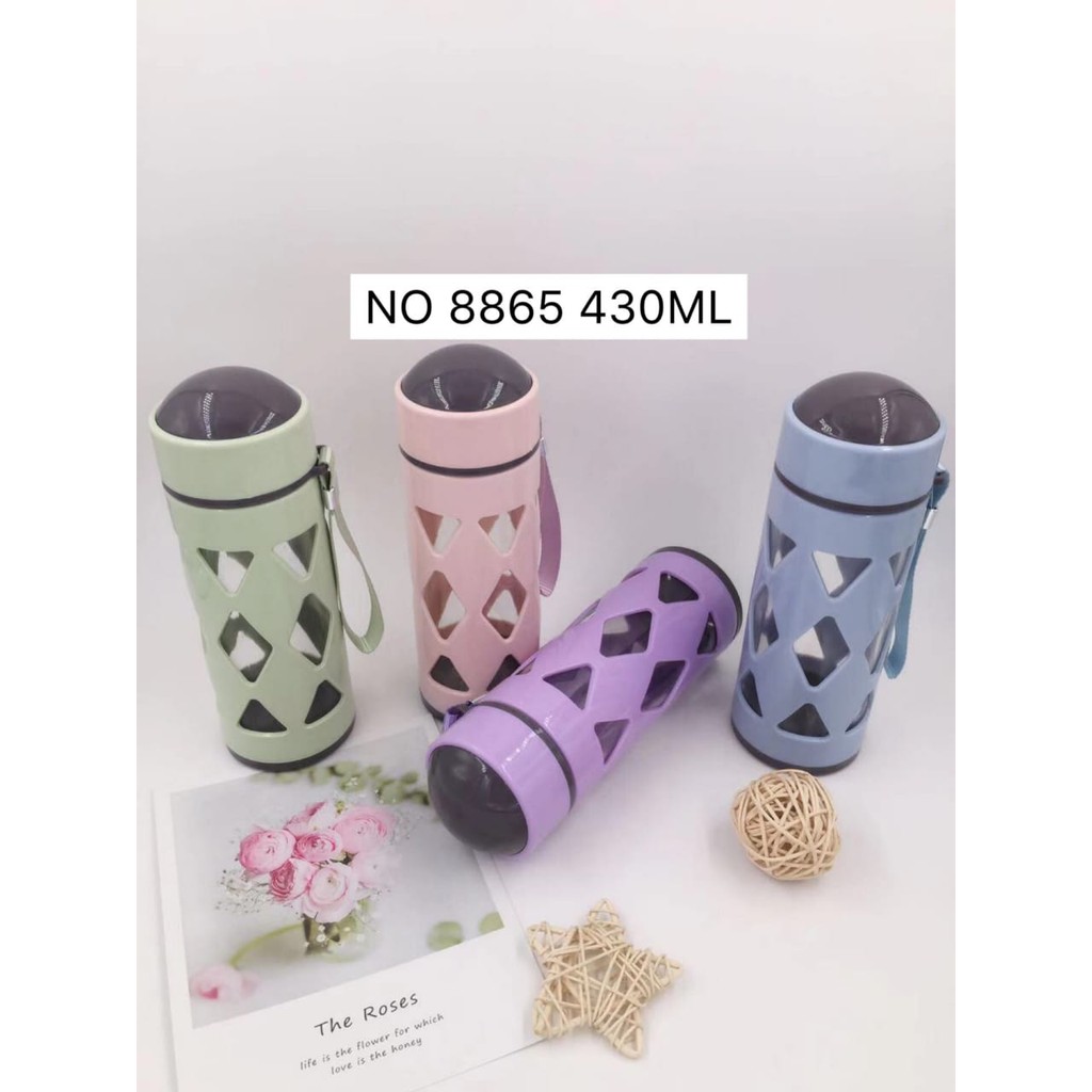 Botol Minum Kaca  Termurah /  430ml / Botol Minum Tumbler  Lucu / Banyak Variasi Model Botol