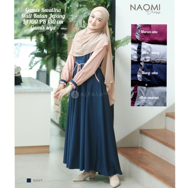 Terlaris [ PRE ORDER ] Revalina Dress | Fashion Muslim Terbaru | Terlaris | katun Jepang premium