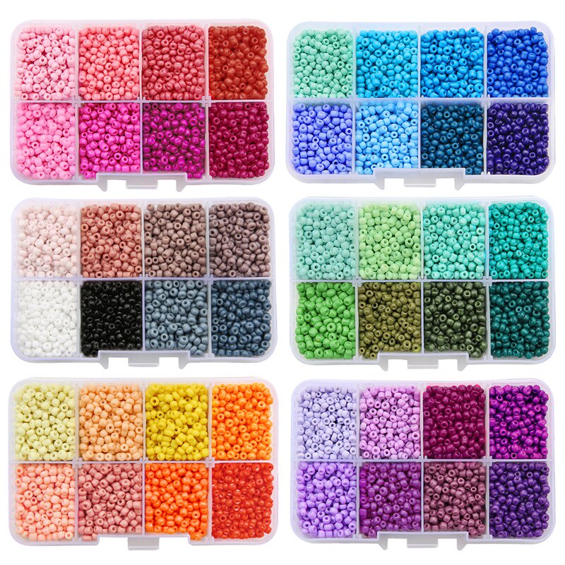 3400pcs / Kotak Manik-Manik Kaca Kristal Czech Warna-Warni Ukuran 3mm Untuk Membuat Perhiasan Gelang