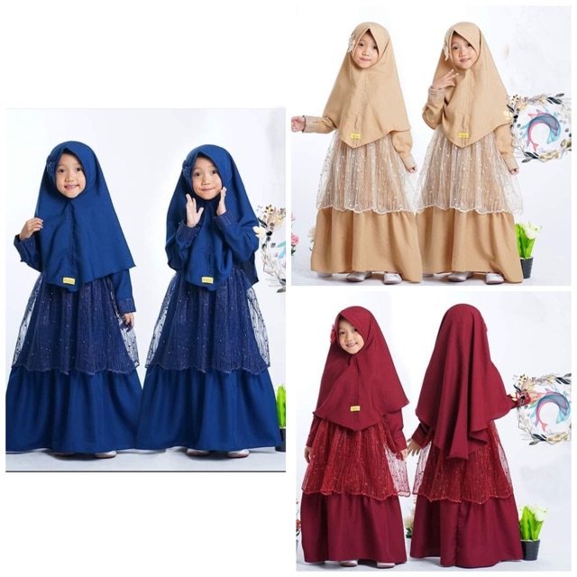 ARINNI GAMIS ANAK BARBIE UMUR 7-10 TAHUN BIG PROMOO BAJU ANAK SYAR'I BAJU ANAK LUCU