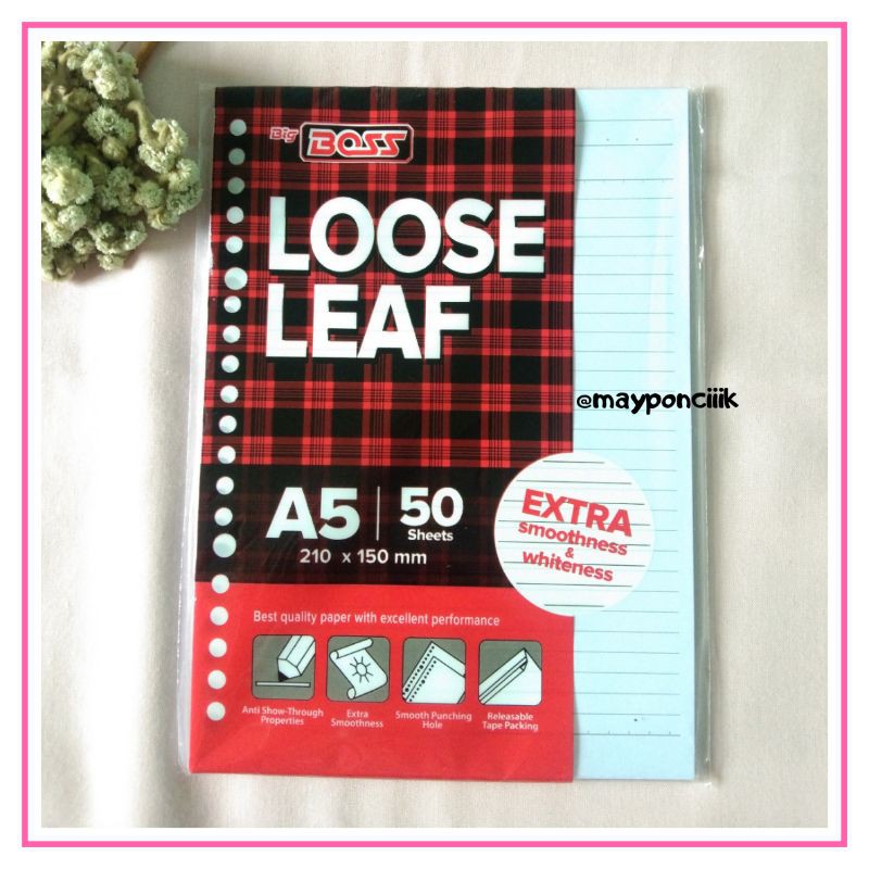 

Loose Leaf Big Boss Ukuran A5 GARIS (Isi 50 Lembar)