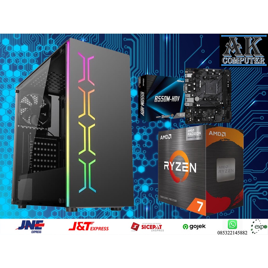PC GAMING EDITING AMD RYZEN 7 5700G - VGA VEGA 8 - RAM 8GB - SSD 120GB