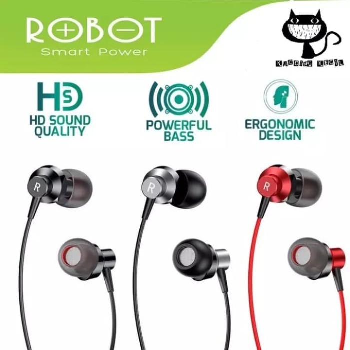 Handsfree Robot Extra Bass - Headset Stereo Sound HD Re240