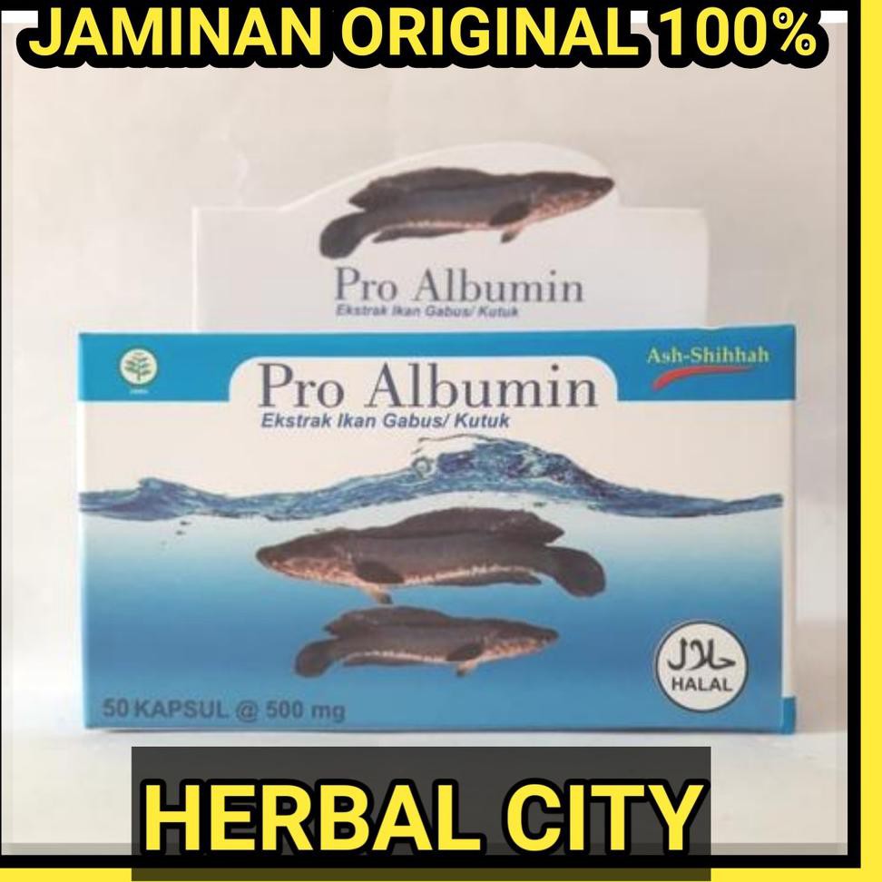 Terbaru 4.4 JAMINAN ORIGINAL Pro Albumin Ash-Shihhah 50 Kapsul Ekstrak Ikan Gabus / Ikan Kutuk ORIGI