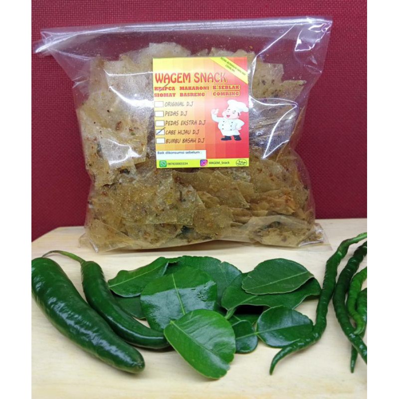 

Keripik Kaca/Kripa Cabe Ijo/Kripca Wagem 250 Gram