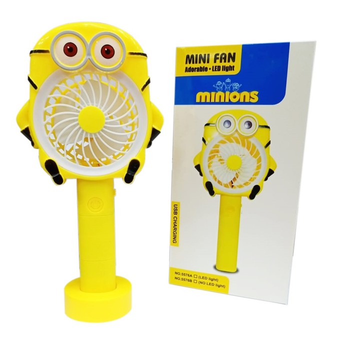 Kipas Angin Karakter Lampu LED Mini Fan Portable