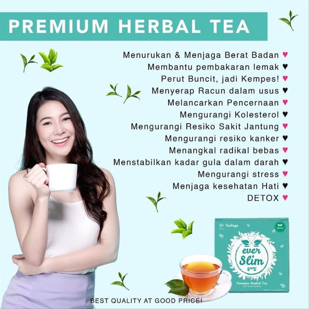 [ORI] Teh Pelangsing Everwhite AMPUH Melangsingkan Badan Ideal dalam 2 Minggu TANPA EFEK SAMPING - BPOM 100% ORIGINAL HALAL