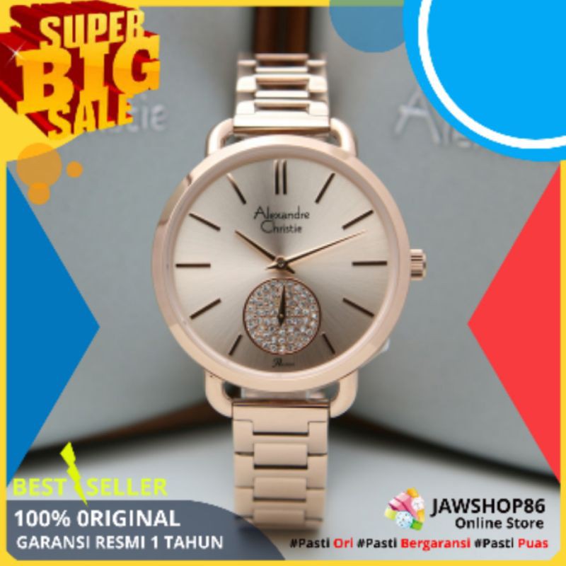 JAM TANGAN WANITA ALEXANDRE CHRISTIE ORIGINAL AC 2907 ORI RANTAI MURAH KECIL TERBARU GARANSI 1 TAHUN