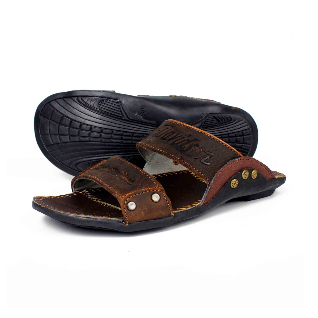 Sandal Pria Kulit Asli Model Selop Casual Harley Davidson High Adventure SLOP HT