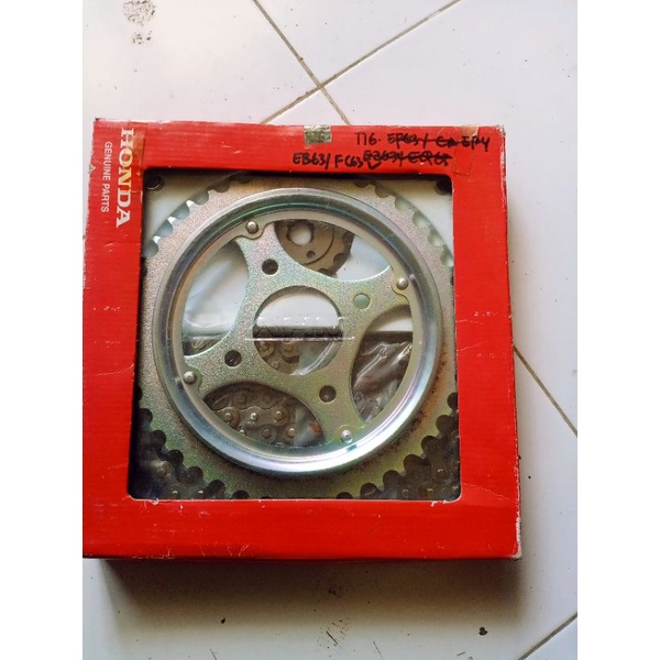 Rantai Roda Rante Gear set belakang Honda Tiger Revo Tilas Tiger Lama Tilam Tiger 2000 Original 1set