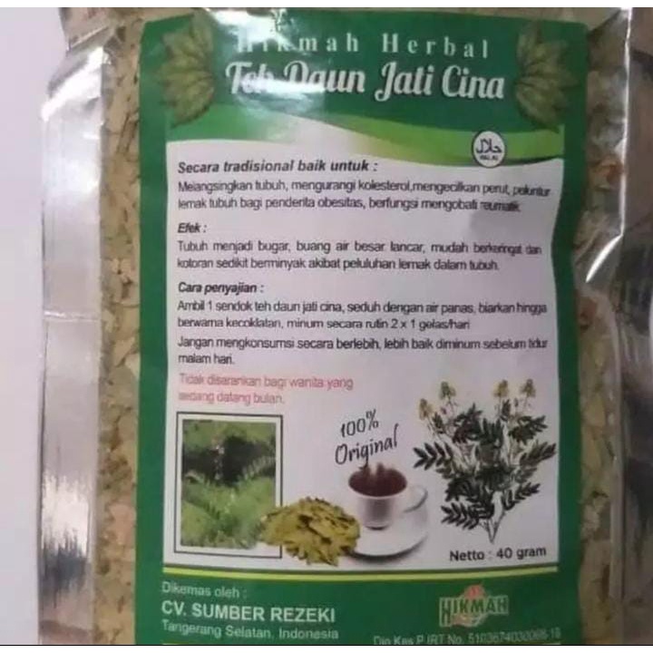 

Teh Diet Daun Jati Cina / Teh Daun Jati Cina Hikmah 40 gr