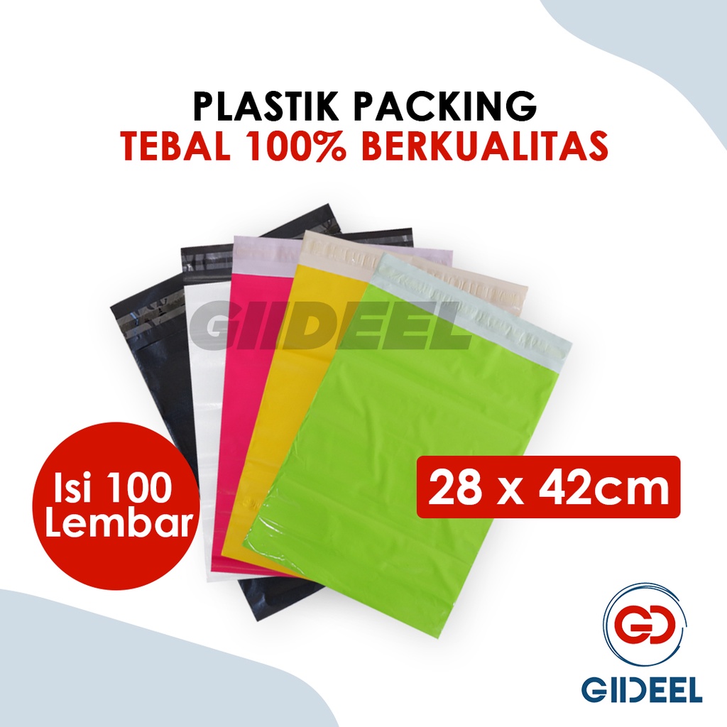 Jual Giideel Plastik Packing Polymailer Import 28x42cm Isi 100 Lembar Tebal 100 Berkualitas 0433