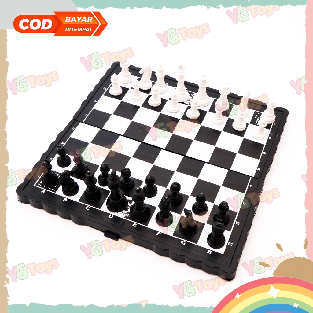 YGtoys Papan Catur Lipat Plastik Ukuran Medium Besar Folding Chess Board