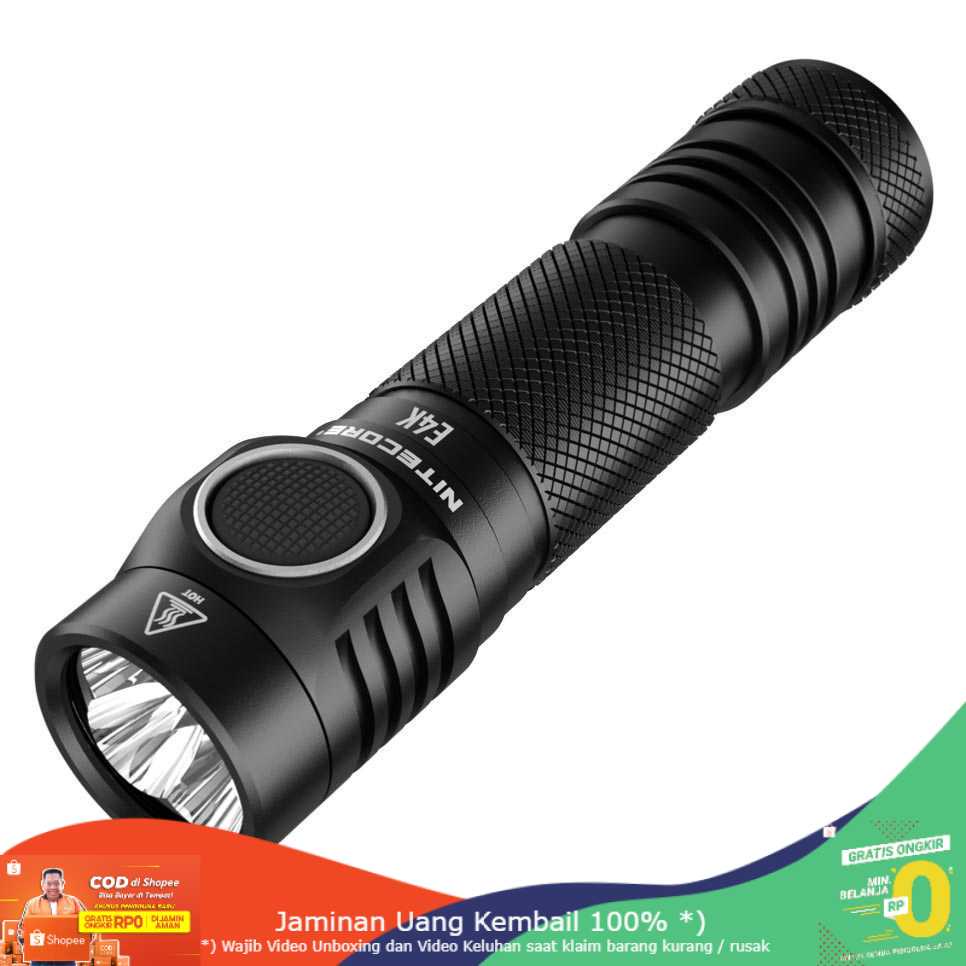 (BISA COD) RVOSTR NITECORE E4K Senter LED 4xCREE XP-L2 V6 4400 Lumens