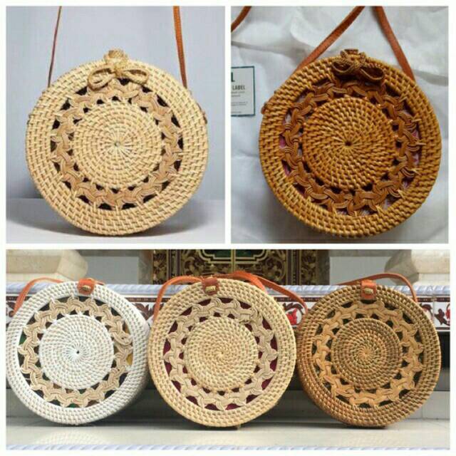 Tas rotan  bulat bali gendis diameter 20 Shopee Indonesia