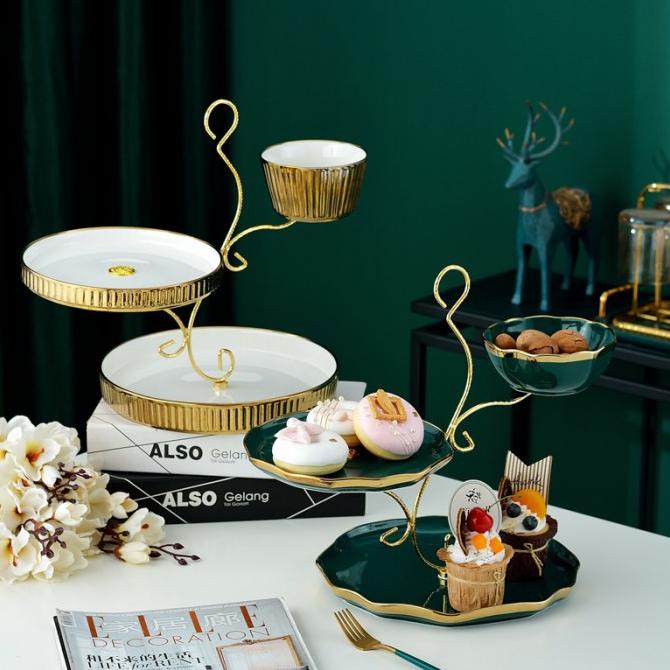 Ceramic Dessert Serving Plate / Tier Cake 3 Susun / Tempat Kue 3 Susun Paramochy