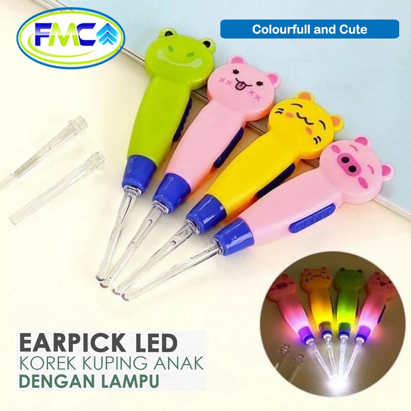 Korek Kuping Elektrik LED Lampu Pembersih Telinga Flashlight Earpick Aman Untuk Anak