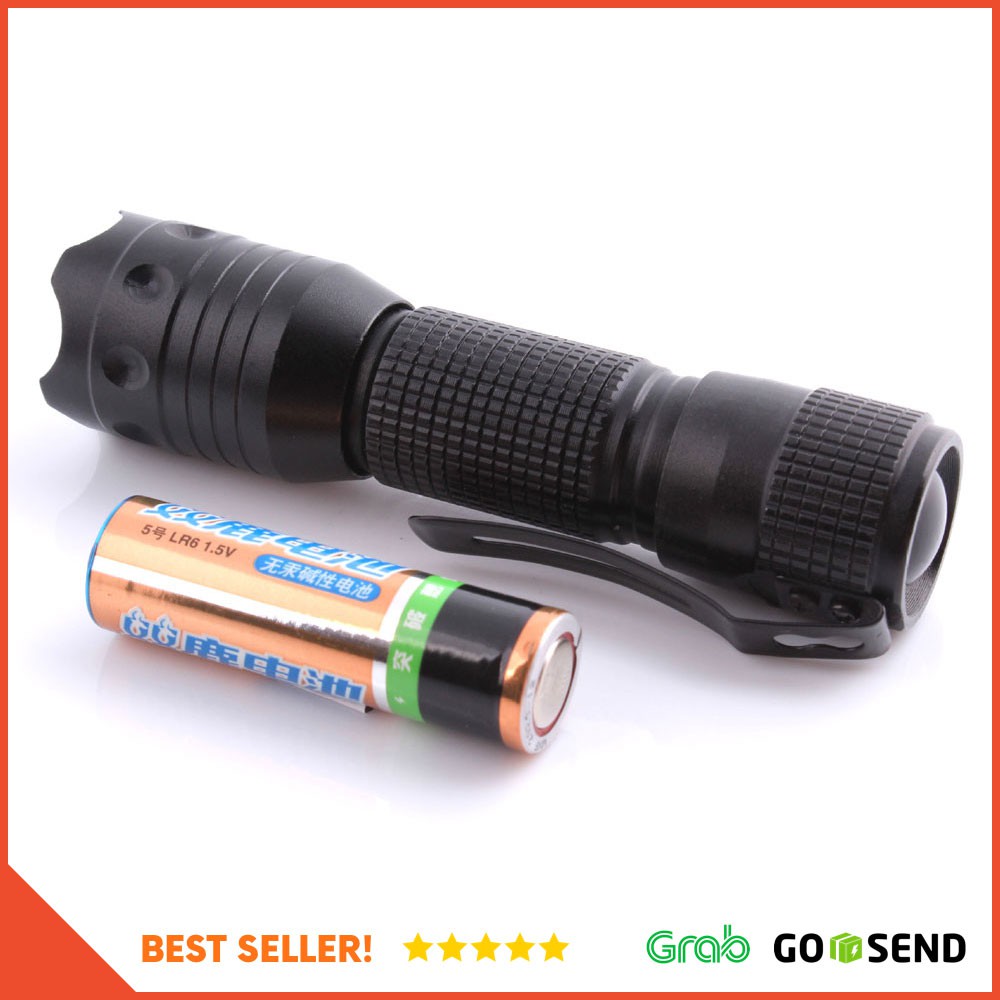 Pocket Portable Senter LED Flashlight Waterproof - Z10 - Black