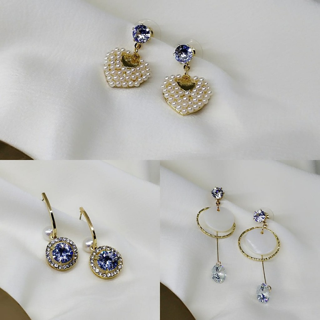 Anting Tusuk Korea / Model Korea Anting Stud Model Berlian Hati Mutiara Permata Gantung