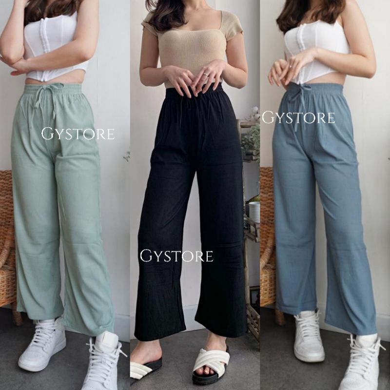 Long Cullotes Mona | Celana Knit Kulot Wanita