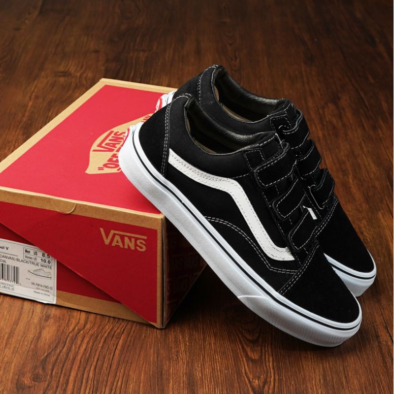 Vans Old Skool V Suede Canvas Black True White