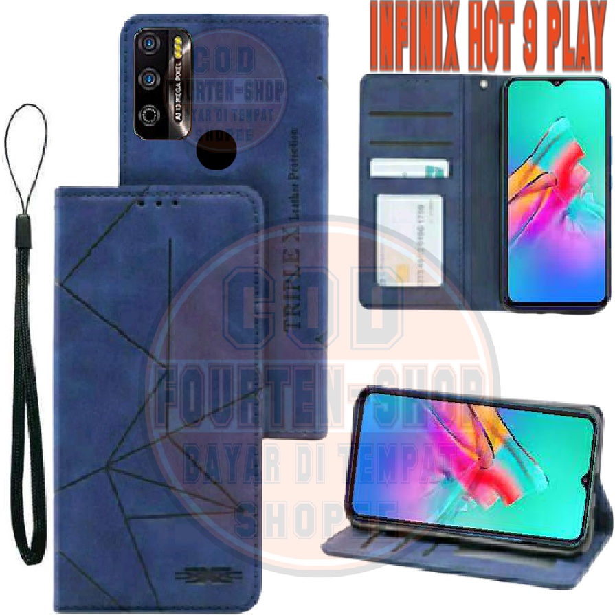 INFINIX HOT 9 PLAY Flip Case Flip Motif Dompet Casing HP Flip Motif Wallet Leather Cover untuk INFIN
