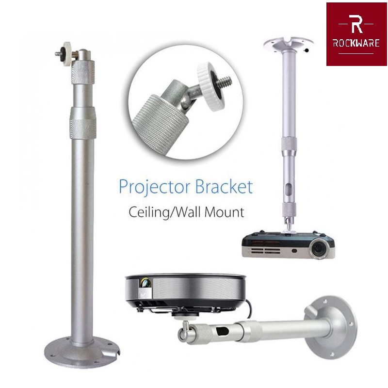 ROCKWARE RW-PBCM01 - Universal Mini Projection Ceiling Wall Mount - Bisa Dipasang di Langit-langit atau Tembok - Cocok untuk Proyektor Mini dan Portabel