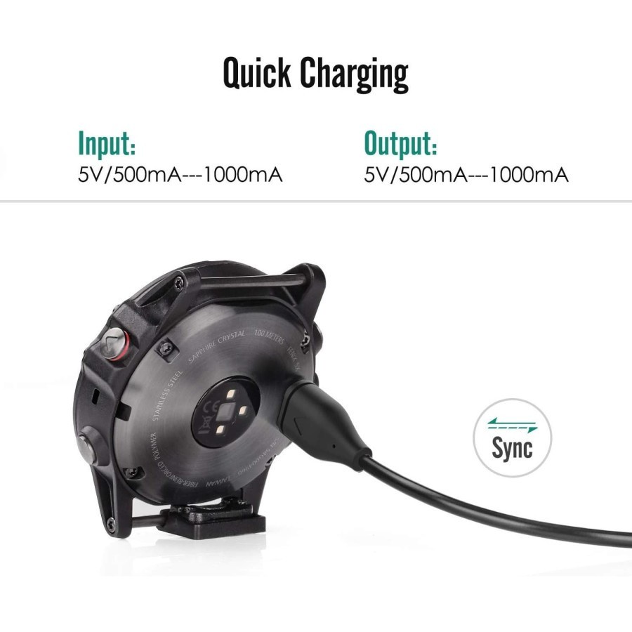 Cable Kabel Charge Charging Data Untuk Garmin Tactix Delta Solar - USB A / Type C