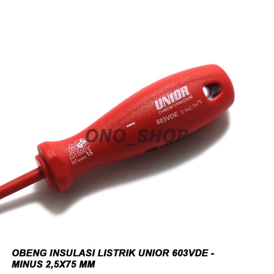 UNIOR 603VDE - Minus 2,5x75 mm - Obeng Insulasi Listrik
