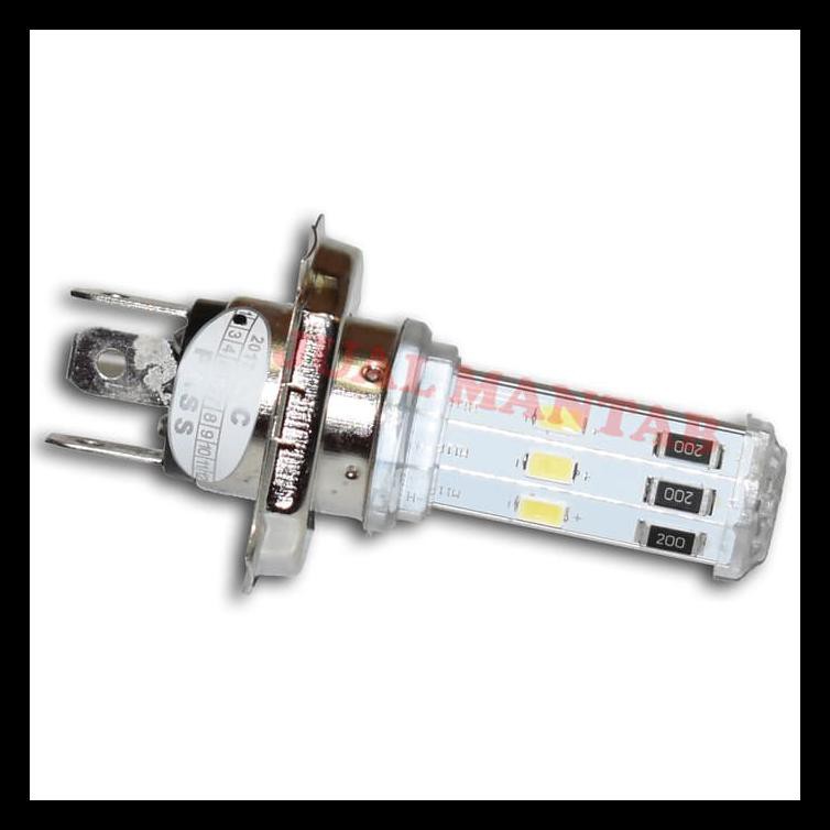 RTD LAMPU LED MOTOR, MOBIL 6 SISI M11P DC H4 / HS1 KAKI 3 STOK TERBATAS
