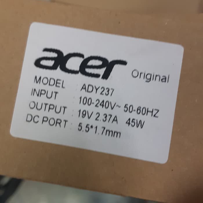 Adaptor / Charger original Acer ES1-131 ES1-432 19V-2.37A Dc:5.5x1.7mm